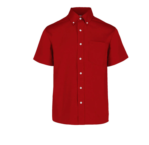 [002219] Camisa Gabardina Caballero Manga Corta 50% Algodón 50% Poliester Rojo Chica Yazbek