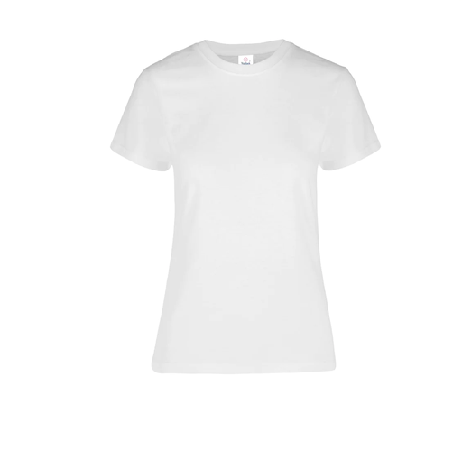 [002336] Playera Dama Cuello Redondo Manga Corta 100% Algodón Blanco Extra Grande Yazbek