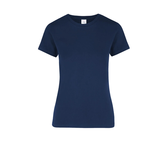 [002344] Playera Dama Cuello Redondo Manga Corta 100% Algodón Azul Marino Mediana Yazbek