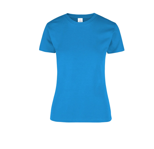 [002350] Playera Dama Cuello Redondo Manga Corta 100% Algodón Turquesa Grande Yazbek