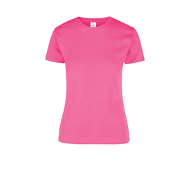 [002352] Playera Dama Cuello Redondo Manga Corta 100% Algodón Fucsia Extra Chica Yazbek