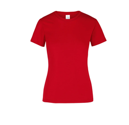 [002362] Playera Dama Cuello Redondo Manga Corta 100% Algodón Rojo Extra Chica Yazbek