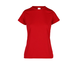 [002387] Playera Dama Cuello Redondo Manga Corta 100% Poliester Rojo Extra Grande Yazbek