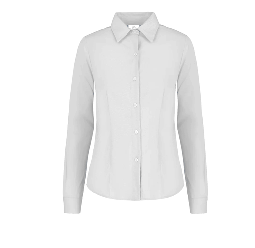 [002443] Camisa Gabardina Dama Manga Larga 50% Algodón 50% Poliester Blanco Extra Grande Yazbek