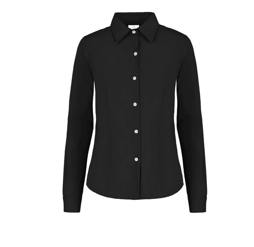 [002445] Camisa Gabardina Dama Manga Larga 50% Algodón 50% Poliester Negro Chica Yazbek