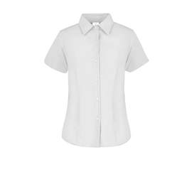 [002465] Camisa Gabardina Dama Manga Corta 50% Algodón 50% Poliester Blanco Chica Yazbek