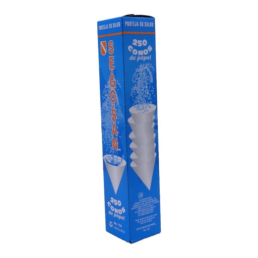 [002543] Vaso Conico Papel #104 C/ 250 pzs Segosan