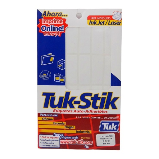 [002566] Etiqueta Adhesiva File 19 x 50 C/ 20 hjs Tuk