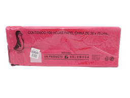 [002682] Papel China Pingüino 50x75 cms Rojo Escarlata C/ 100 pzs Belumosa