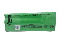 [002686] Papel China Pingüino 50x75 cms Verde Bandera C/ 100 pzs Belumosa