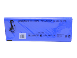 [002688] Papel China Pingüino 50x75 cms Azul Victoria C/ 100 pzs Belumosa