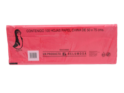 [002689] Papel China Pingüino 50x75 cms Rojo Bandera C/ 100 pzs Belumosa