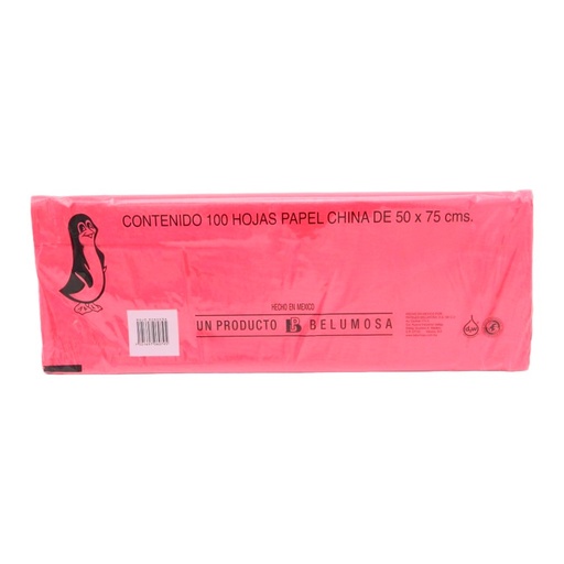[002689] Papel China Pingüino 50x75 cms Rojo Bandera C/ 100 pzs Belumosa
