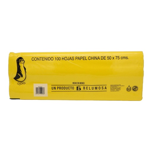 [002691] Papel China Pingüino 50x75 cms Mango C/ 100 pzs Belumosa