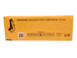 [002692] Papel China Pingüino 50x75 cms Amarillo Huevo C/ 100 pzs Belumosa