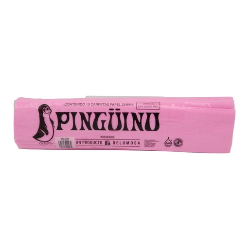 [002738] Papel Crepe Pingüino Rosa Palido C/ 10 pzs Belumosa