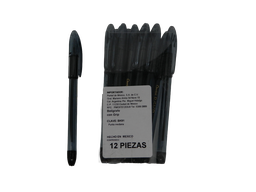 [002786] Pluma RSVP 1.0 mm P/ Mediano Negro C/ 12 pzs Pentel