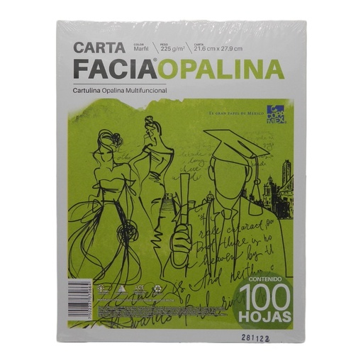 [002899] Cartulina Opalina Marfil T/ Carta 225 grs C/ 100 hjs Copamex