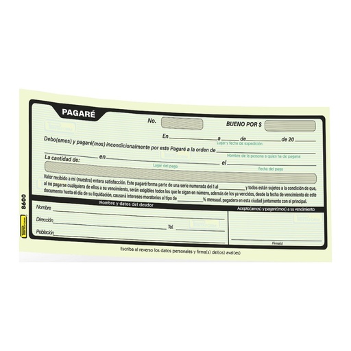 [002916] Pagare C/ 50 hjs Printaform
