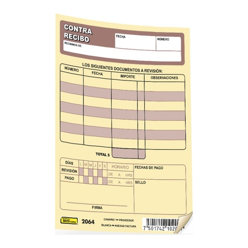 [002917] Contra-Recibo C/ 25 juegos Printaform