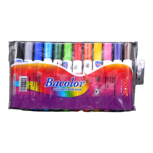 [002969] Marcador Base Agua Bacolor Surtido C/ 12 pzs Baco