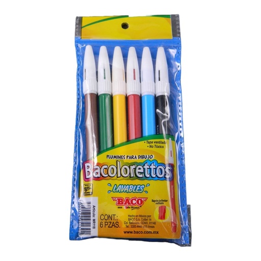 [003004] Plumines Bacoloreto Surtidos C/ 6 pzs Baco