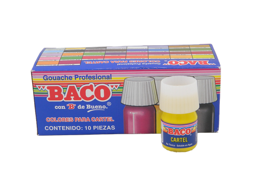 [003045] Pintura Cartel 50 Amarillo Limon 20 ml C/ 10 pzs Baco