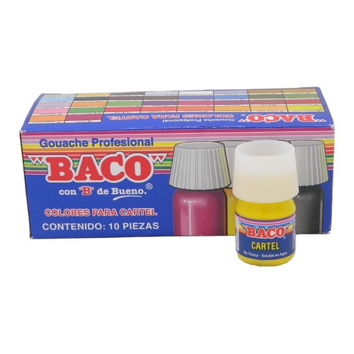 [003045] Pintura Cartel 50 Amarillo Limon 25 ml C/ 10 pzs Baco
