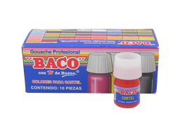 [003050] Pintura Cartel 54-A Rojo 20 ml C/ 10 pzs Baco