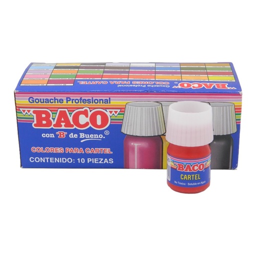 [003050] Pintura Cartel 54-A Rojo 25 ml C/ 10 pzs Baco