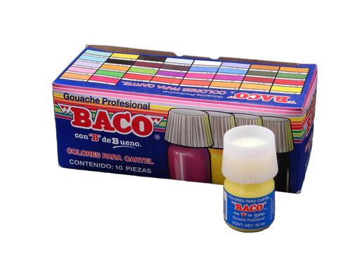 [003082] Pintura Cartel 80 Amarillo Pastel 20 ml C/ 10 pzs Baco
