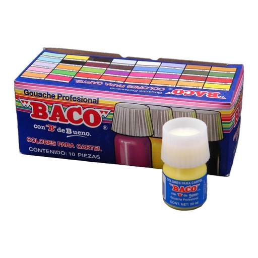 [003082] Pintura Cartel 80 Amarillo Pastel 25 ml C/ 10 pzs Baco