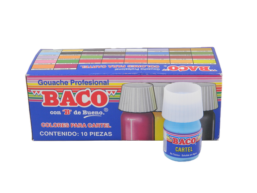 [003086] Pintura Cartel 84 Azul Pastel 20 ml C/ 10 pzs Baco
