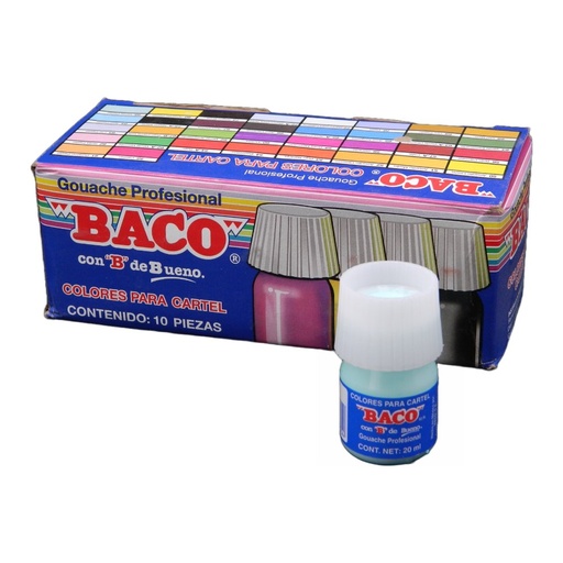 [003087] Pintura Cartel 85 Verde Pastel 25 ml C/ 10 pzs Baco