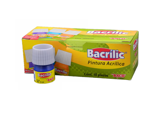 [003108] Pintura Acrilica 366 Azul Ultramar 15 ml C/ 10 pzs Baco