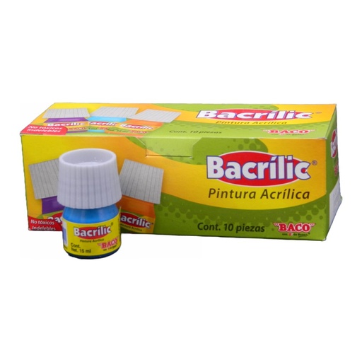 [003109] Pintura Acrilica Bacrilic 367 Azul Celeste 20 ml C/ 10 pzs Baco