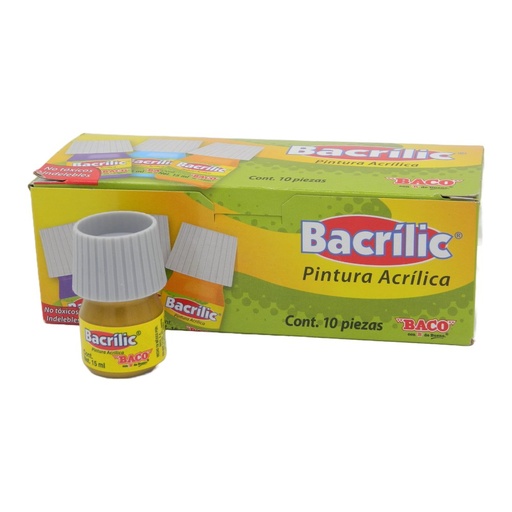 [003111] Pintura Acrilica Bacrilic 368 Oro Rico 20 ml C/ 10 pzs Baco
