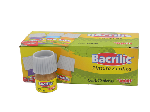 [003112] Pintura Acrilica 369 Oro Palido 15 ml C/ 10 pzs Baco