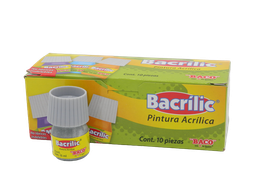 [003113] Pintura Acrilica 370 Plata Metalico 15 ml C/ 10 pzs Baco