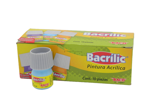 [003126] Pintura Acrilica 384 Azul Pastel 15 ml C/ 10 pzs Baco