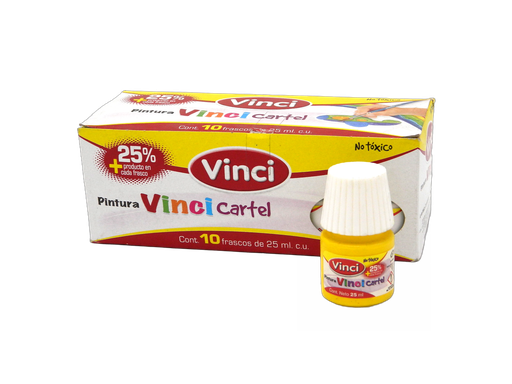 [003253] Pintura Cartel Vinci 50 Amarillo Limon 25 ml C/ 10 pzs Dixon