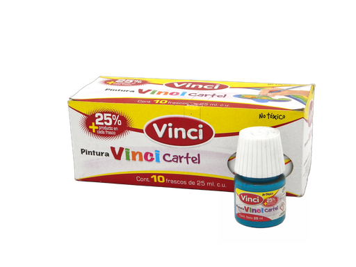 [003269] Pintura Cartel Vinci 65 Azul Turquesa 25 ml C/ 10 pzs Dixon