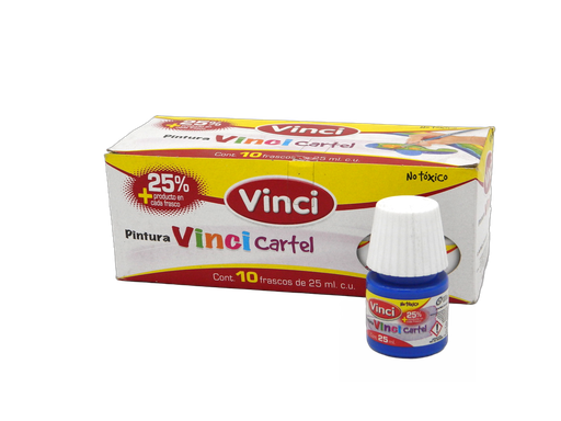 [003270] Pintura Cartel Vinci 65A Azul Cobalto 25 ml C/ 10 pzs Dixon