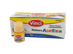 [003279] Pintura Acrilica Vinci 010 Amarillo Claro 25 ml C/ 10 pzs Dixon