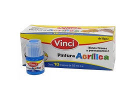 [003283] Pintura Acrilica Vinci 020 Azul Celeste 25 ml C/ 10 pzs Dixon