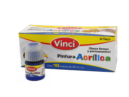 [003284] Pintura Acrilica Vinci 021 Azul Cobalto 25 ml C/ 10 pzs Dixon