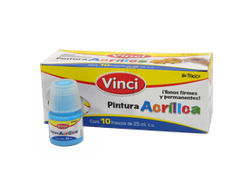 [003285] Pintura Acrilica Vinci 022 Azul Pastel 25 ml C/ 10 pzs Dixon