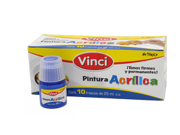[003286] Pintura Acrilica Vinci 023 Azul Ultramar 25 ml C/ 10 pzs Dixon