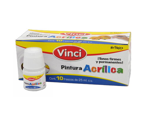 [003287] Pintura Acrilica Vinci 030 Blanco Titanio 25 ml C/ 10 pzs Dixon
