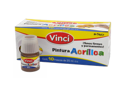 [003291] Pintura Acrilica Vinci 043 Sombra Café 25 ml C/ 10 pzs Dixon